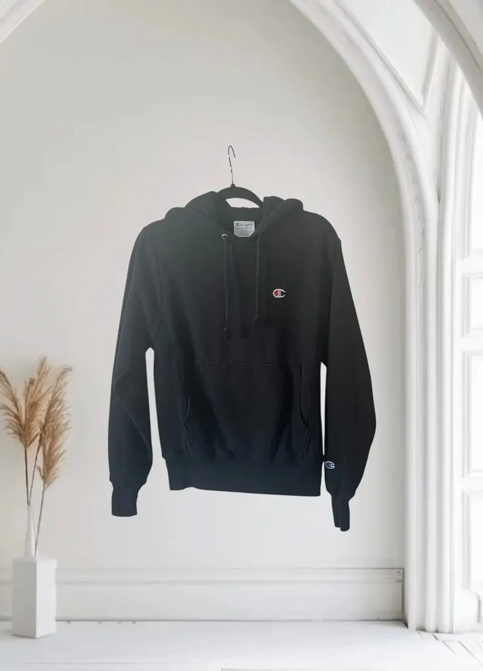Champion Hoodie Small Black Reverse Weave Pullover
